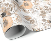 白い桃の花エレガント、 ラッピングペーパー (ロールコーナー)