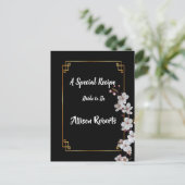 白い桜と金のフレームのブライダルシャワー ポストカード (スタンド正面)