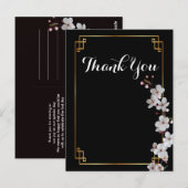 白い桜と金のフレーム　ありがとうございます ポストカード (正面/裏面)