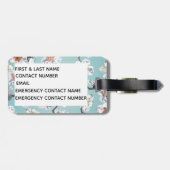 白い桜のモノグラムの名前 ラゲッジタグ (裏面横)