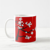 白い桜の禅の桜のアジア結婚式のマグ コーヒーマグカップ (左)