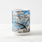 白い桜の花マグカップ コーヒーマグカップ (中央)