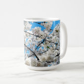 白い桜の花マグカップ コーヒーマグカップ (正面右)