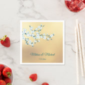 白い桜の金 スタンダードカクテルナプキン (インサイチュ)