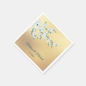 白い桜の金 スタンダードカクテルナプキン (角)