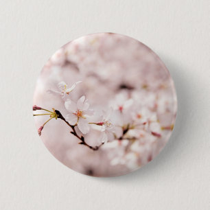 白い桜の《写真》ぼけ味ボタン 缶バッジ
