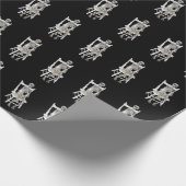 白い椅子に座っているスケルトン ラッピングペーパー (角)