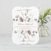 白い植物のフローラ結婚式招待状 招待状 (スタンド正面)