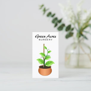 白い植物の子供部屋の名刺のテンプレート 名刺