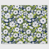 白い植物模様 ラッピングペーパー (フラット)