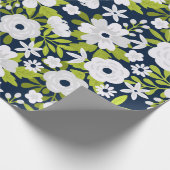 白い植物模様 ラッピングペーパー (角)