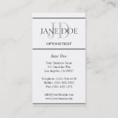 白い検眼医の図表のストライプ 名刺 (裏面)