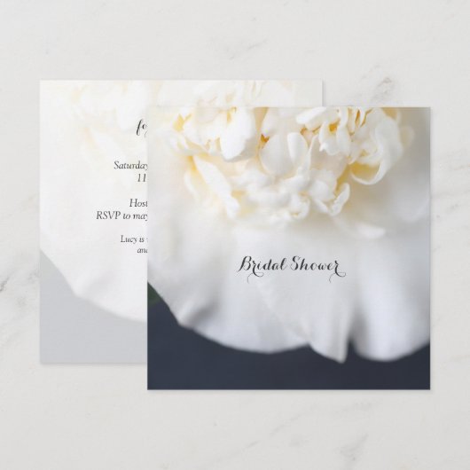 白い椿の花 招待状 (正面/裏面)