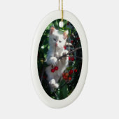 白い楕円形のフォトフレーム セラミックオーナメント (右)