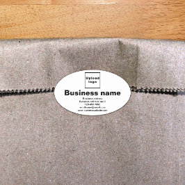 白い楕円形の形状ステッカーにビジネスブランド 楕円形シール