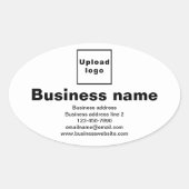 白い楕円形の形状ステッカーにビジネスブランド 楕円形シール (正面)