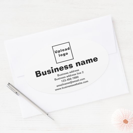 白い楕円形の形状ステッカーにビジネスブランド 楕円形シール (封筒)