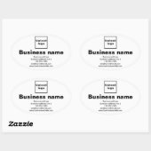 白い楕円形の形状ステッカーにビジネスブランド 楕円形シール (シート)