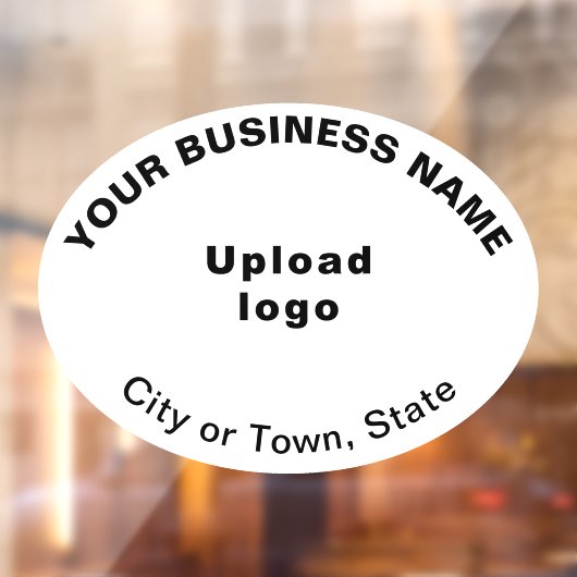 白い楕円形の窓用フィルムに載せられたビジネスブランド ウィンドウサイン (シート2)