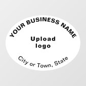 白い楕円形の窓用フィルムに載せられたビジネスブランド ウィンドウサイン (シート)