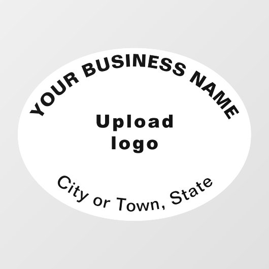 白い楕円形の窓用フィルムに載せられたビジネスブランド ウィンドウサイン (シート)