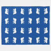 白い極熊のパターン フリースブランケット (正面(横))