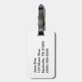 白い楽譜の荷物のラベル ラゲッジタグ (裏面縦)