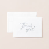 白い様式化されたスクリプト結婚の感謝 箔カード (封筒付き正面)