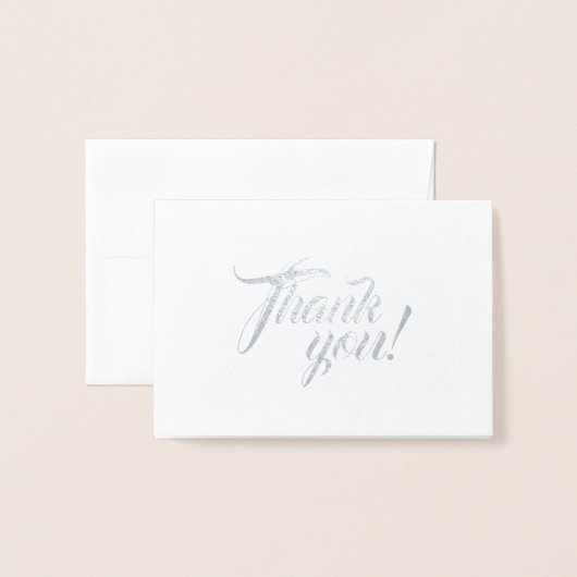 白い様式化されたスクリプト結婚の感謝 箔カード (封筒付き正面)