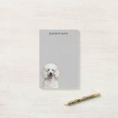 白い標準のプードル犬 ポストイット (デスク上)