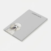 白い標準のプードル犬 ポストイット (アングル)