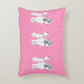 白い標準プードルのピンクのアクセントの枕 アクセントクッション (正面(垂直))