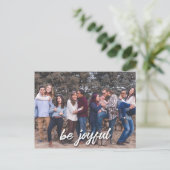 白い横向き写真はがきに喜びを感じる ポストカード (スタンド正面)