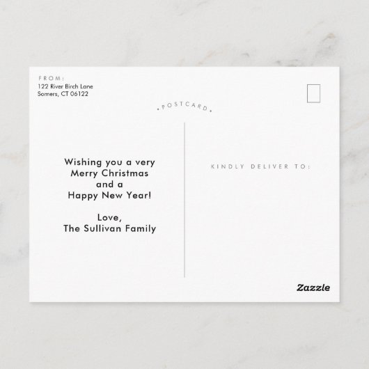 白い横向き写真はがきに喜びを感じる ポストカード (裏面)