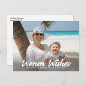 白い横向き写真はがき内の暖かい願い ポストカード (正面/裏面)