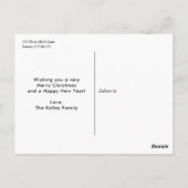 白い横向き写真はがき内の暖かい願い ポストカード (裏面)