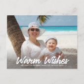 白い横向き写真はがき内の暖かい願い ポストカード (正面)