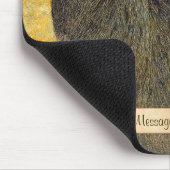 白い樺の木と角を持つフクロウ·勝田雪男鳥絵 マウスパッド (コーナー)