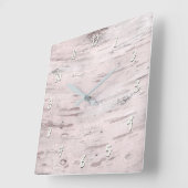 白い樺の木の木製の素朴な納屋の農家の上品 スクエア壁時計 (傾斜)