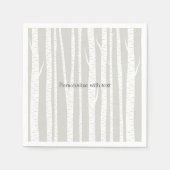 白い樺の木の木 スタンダードカクテルナプキン (正面)