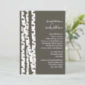 白い樺の木の木/ダークブラウン 招待状 (スタンド正面)