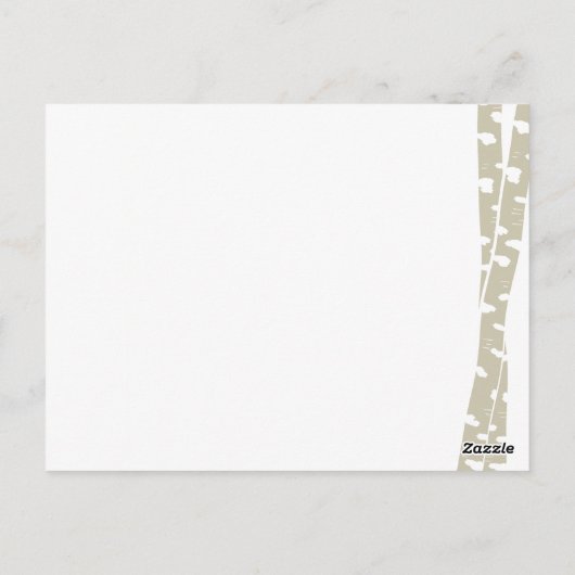 白い樺の木の木 ポストカード (裏面)