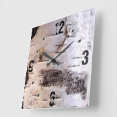 白い樺の木吠え声 スクエア壁時計 (傾斜)