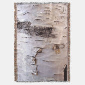 白い樺の木吠え声 スローブランケット (正面縦)