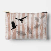 白い樺の木林でカラスを殺害しようとした アクセサリーポーチ (正面)