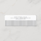 白い櫛のフェイク目 スキニー名刺 (裏面)