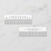 白い櫛のフェイク目 スキニー名刺 (正面/裏面)