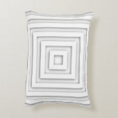 白い正方形の幾何学的 アクセントクッション (裏面(縦))