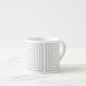 白い正方形の幾何学的 エスプレッソカップ (正面右)