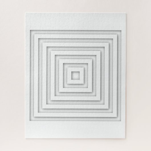 白い正方形の幾何学的 ジグソーパズル (縦)